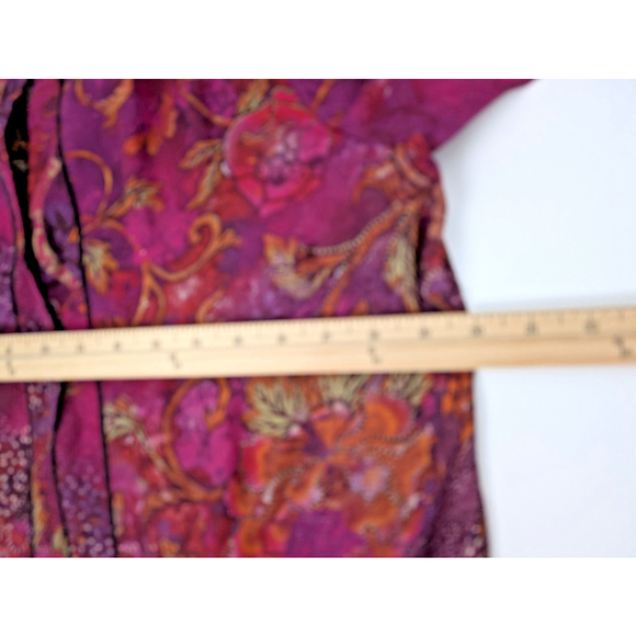 Chicos Geisha Kimono Tunic Top Silk Artistic Colorful Sz L Multi Whimsy - Picture 8 of 10